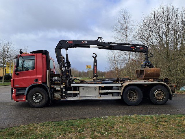 Vrachtwagen, daf, fan cf75, 2010, met haakarmsysteem, multilift xr21s51 en kraan, hiab 122 b-2 hiduo - afbeelding 12 van  65