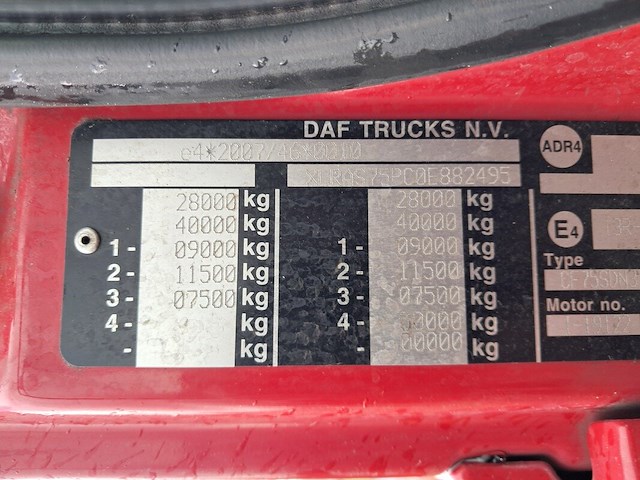 Vrachtwagen, daf, fan cf75, 2010, met haakarmsysteem, multilift xr21s51 en kraan, hiab 122 b-2 hiduo - afbeelding 58 van  65