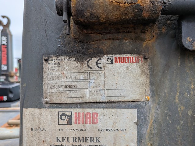 Vrachtwagen, daf, fan cf75, 2010, met haakarmsysteem, multilift xr21s51 en kraan, hiab 122 b-2 hiduo - afbeelding 61 van  65