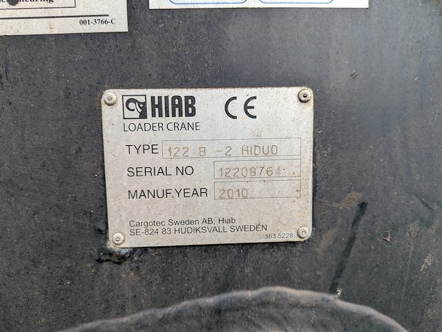 Vrachtwagen, daf, fan cf75, 2010, met haakarmsysteem, multilift xr21s51 en kraan, hiab 122 b-2 hiduo - afbeelding 62 van  65