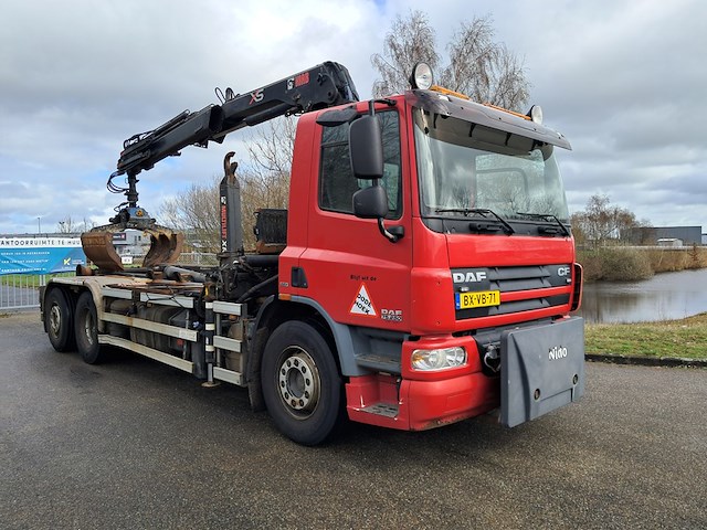 Vrachtwagen, daf, fan cf75, 2010, met haakarmsysteem, multilift xr21s51 en kraan, hiab 122 b-2 hiduo - afbeelding 63 van  65