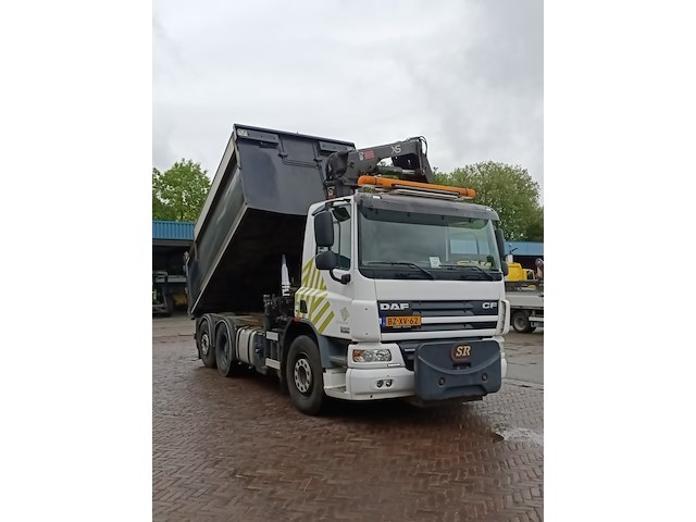 Vrachtwagen, daf, fan cf75 met laadkraan hiab xs kipper vossebelt, 2012 - afbeelding 4 van  41