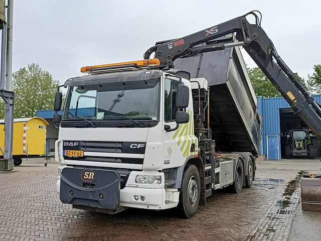 Vrachtwagen, daf, fan cf75 met laadkraan hiab xs kipper vossebelt, 2012 - afbeelding 5 van  41