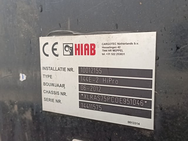 Vrachtwagen, daf, fan cf75 met laadkraan hiab xs kipper vossebelt, 2012 - afbeelding 13 van  41