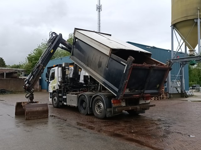 Vrachtwagen, daf, fan cf75 met laadkraan hiab xs kipper vossebelt, 2012 - afbeelding 37 van  41