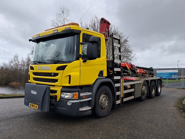 Vrachtwagen met haakarmsysteem, scania, n341, 2015, incl. gedemonteerde kraan, hyvalift 25.60 sk - afbeelding 1 van  60