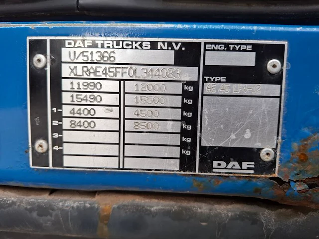 Vrachtwagen met ladder opbouw, daf, 45220, 2008 - afbeelding 33 van  34