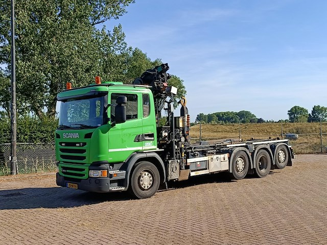 Vrachtwagen, scania, 8x2, g410 met laadkraan hiab xs 288 hipro en haakarm, 2015 - afbeelding 40 van  56