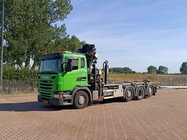 Vrachtwagen, scania, 8x2, g440 met laadkraan hiab xs 288 hipro en haakarm, 2013 - afbeelding 1 van  46
