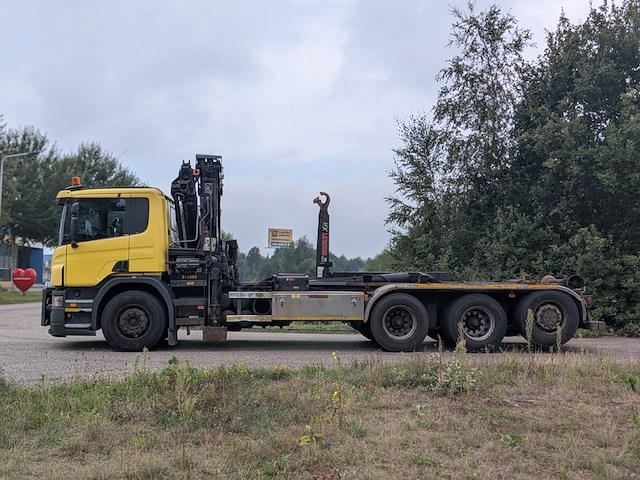 Vrachtwagen, scania, p 380 b 8x4*4, 2008, met autolaadkraan, hiab en haakarmsysteem, multilift - afbeelding 12 van  41