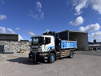 Vrachtwagen, scania, p360 4x4 met palfinger m1202 kraan en 3-zijdig kipsysteem, 2013