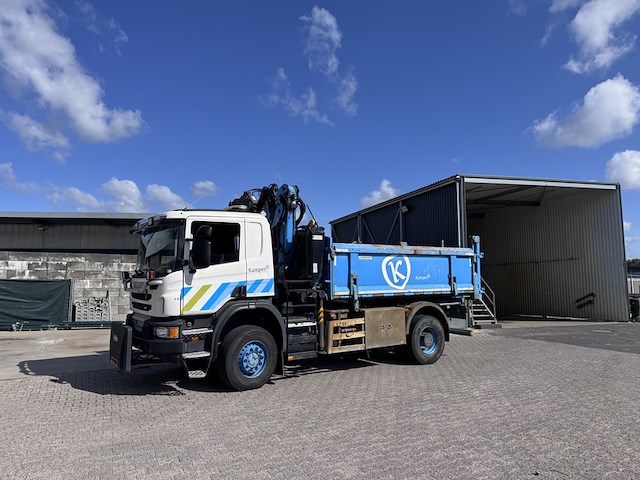 Vrachtwagen, scania, p360 4x4 met palfinger m1202 kraan en 3-zijdig kipsysteem, 2013 - afbeelding 12 van  47
