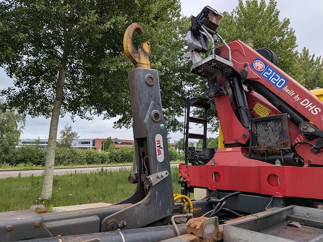 Vrachtwagen, scania, p450, 2017, met autolaadkraan, hmf 2120 en haakarmsysteem, hyva - afbeelding 10 van  39