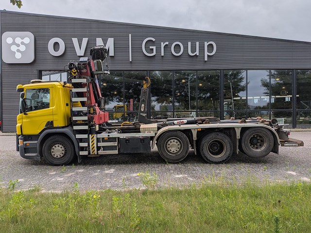 Vrachtwagen, scania, p450, 2017, met autolaadkraan, hmf 2120 en haakarmsysteem, hyva - afbeelding 34 van  39