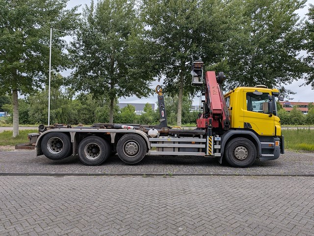 Vrachtwagen, scania, p450, 2017, met autolaadkraan, hmf 2120 en haakarmsysteem, hyva - afbeelding 37 van  39