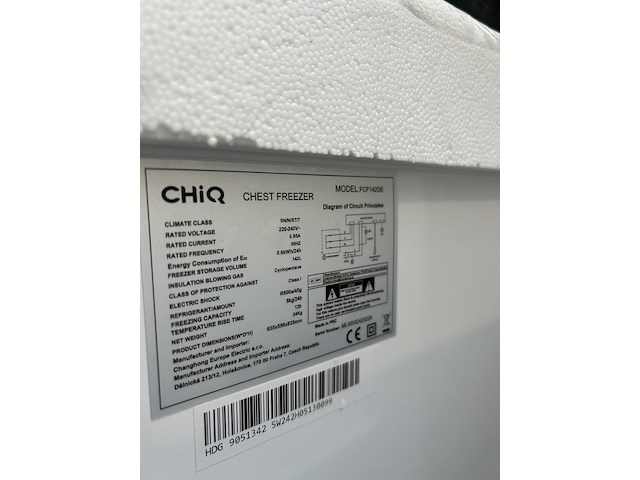 Vrieskist 142 liter chiq, fcf142de - afbeelding 3 van  4