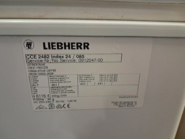 Vrieskist a++, liebherr, cce2482 - afbeelding 10 van  10