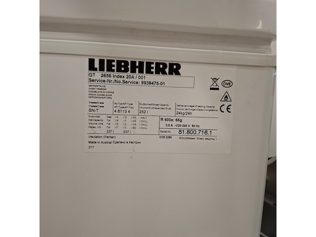 Vrieskist a++, liebherr, gt2656 - afbeelding 5 van  5