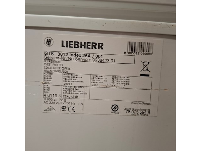 Vrieskist a++, liebherr, gts3012 - afbeelding 6 van  6
