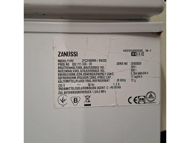 Vrieskist, zanussi, zfc31400wa | a++, wit - afbeelding 8 van  8
