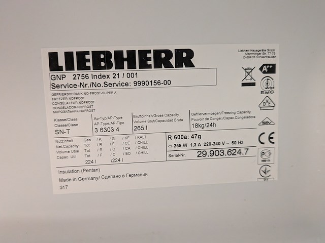 Vriezer, liebherr, gnp 2756 premium nofrost - afbeelding 5 van  8