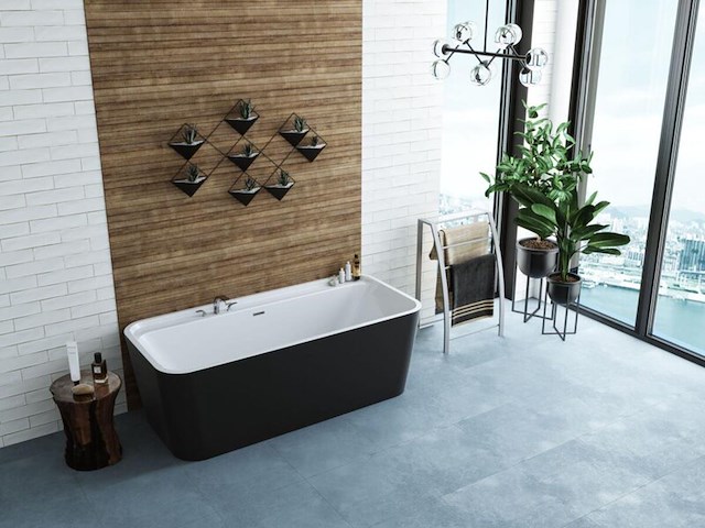 Vrijstaand bad 170 x 78 cm allibert, kolora kambia, gun metal mat - afbeelding 1 van  3