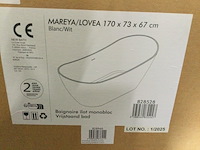 Vrijstaand bad 170x73x67 cm, allibert, mareya lovea, wit glans - afbeelding 3 van  3