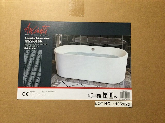 Vrijstaand ligbad anconetti, ancodesign, 828547, wit - afbeelding 3 van  4