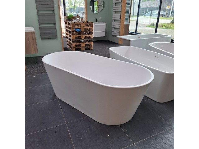 Vrijstaand ligbad blue label, joren, mat wit - afbeelding 2 van  8