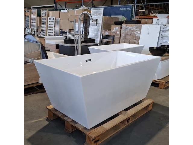 Vrijstaand ligbad, glans wit - afbeelding 1 van  5