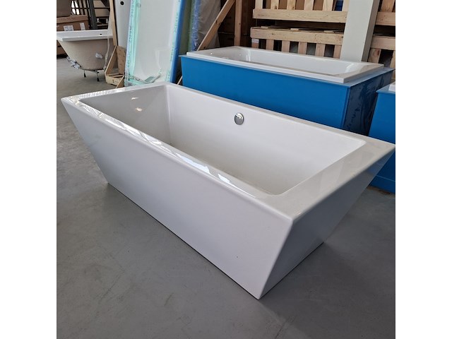 Vrijstaand ligbad glans wit - afbeelding 3 van  6