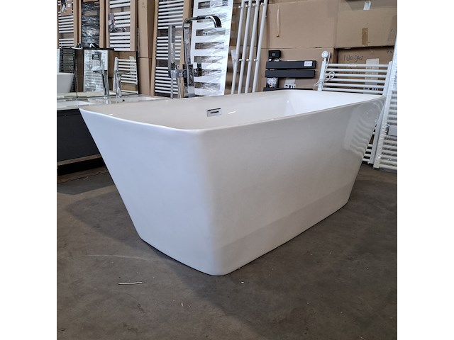 Vrijstaand ligbad, hoogglans wit - afbeelding 2 van  5