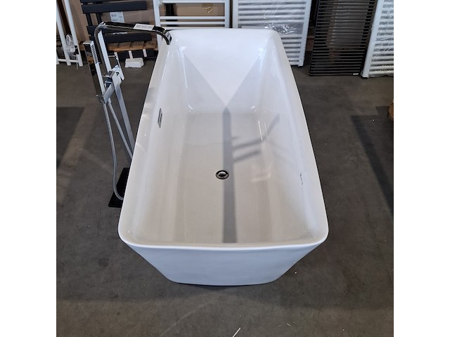 Vrijstaand ligbad, hoogglans wit - afbeelding 3 van  5