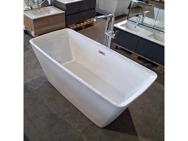 Vrijstaand ligbad, hoogglans wit - afbeelding 5 van  5