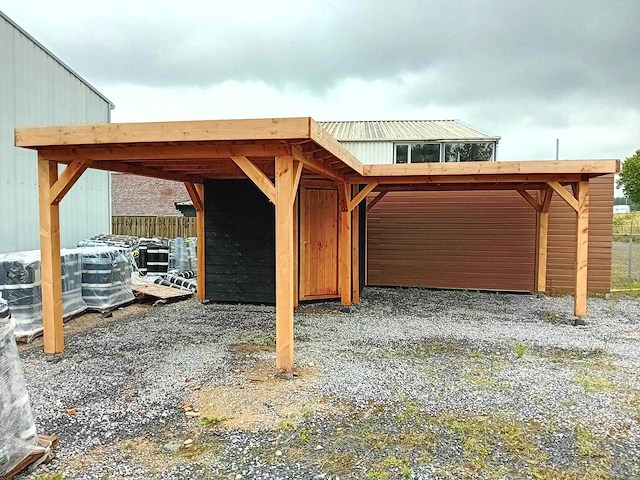 Vrijstaande hoekoverkapping met berging 1000x800x257cm - afbeelding 6 van  14