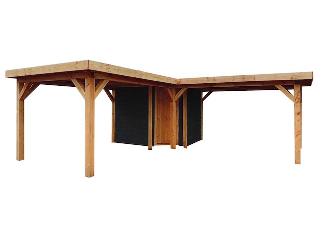 Vrijstaande hoekoverkapping met berging 1000x800x257cm - afbeelding 7 van  14