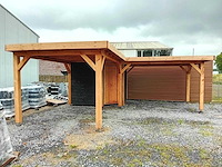 Vrijstaande hoekoverkapping met berging 600x600x257cm - afbeelding 9 van  13