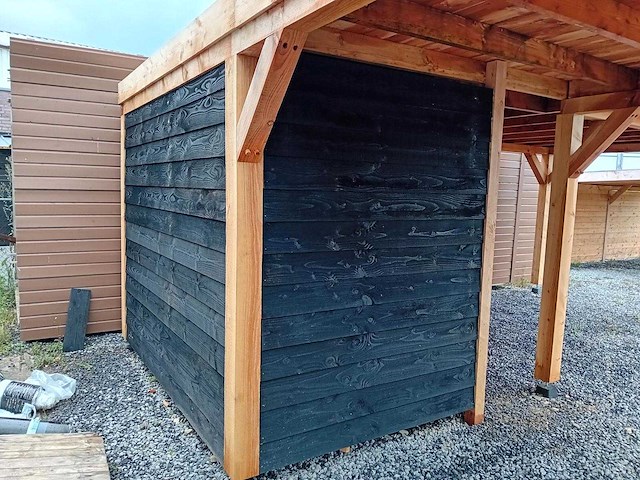 Vrijstaande hoekoverkapping met berging 600x600x257cm - afbeelding 11 van  13