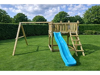Vrijstaande speeltoren met schommel en glijbaan 410x300x200 cm - afbeelding 1 van  8