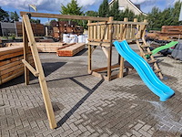 Vrijstaande speeltoren met schommel en glijbaan 410x300x200 cm - afbeelding 3 van  4