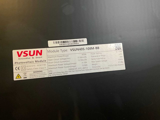 Vsun vsun405-108m-bb zonnepaneel (9x) - afbeelding 5 van  6