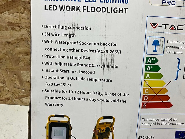 Vtac bouwlamp led (4x) - afbeelding 2 van  4