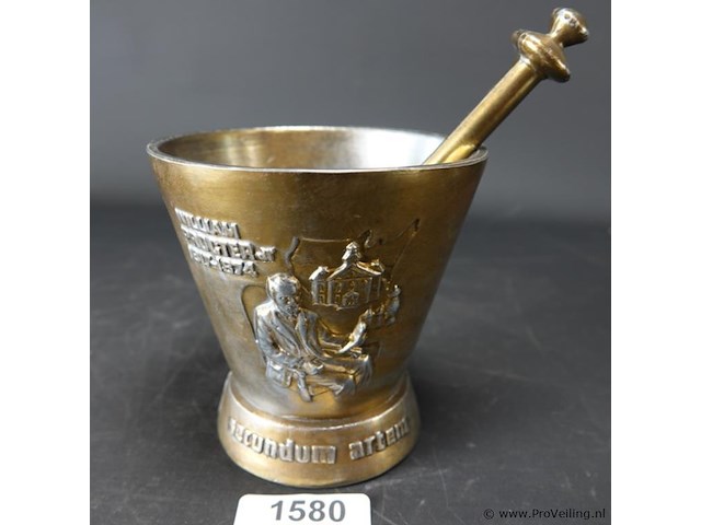 Vtg metal william proctor jr. rx secundum artem schering vijzel en stamper - afbeelding 1 van  5