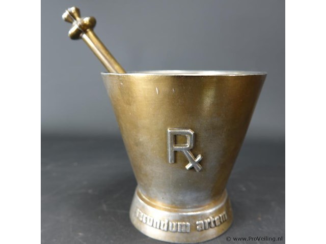 Vtg metal william proctor jr. rx secundum artem schering vijzel en stamper - afbeelding 3 van  5