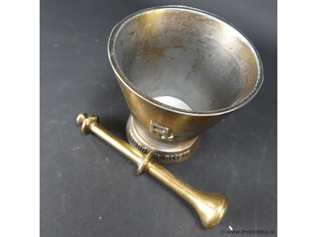 Vtg metal william proctor jr. rx secundum artem schering vijzel en stamper - afbeelding 4 van  5