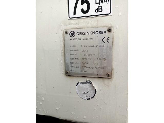 Vuilniswagen, daf, cf 290 fan achterlader geesinknorba gpm iv 22h25 split lift, 2015 - afbeelding 19 van  28