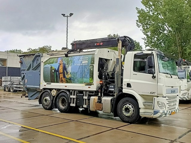 Vuilniswagen, daf, cf 290 fan bovenlader kraan hiab xs 211w, 2017 - afbeelding 15 van  34