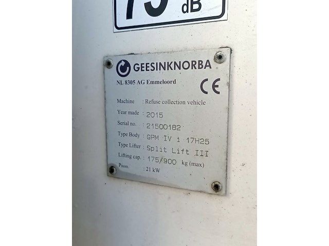 Vuilniswagen, daf, cf290 fag 6x2 achter geesinknorba, 2015 - afbeelding 15 van  29