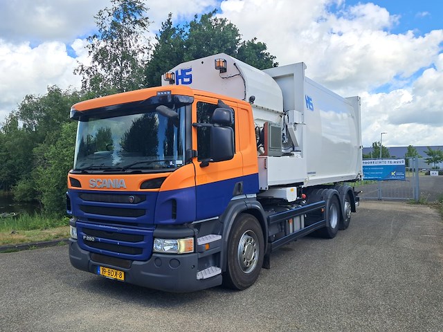 Vuilniswagen met zijlader, scania, p 280 euro 6 hs, 2014 - afbeelding 1 van  75