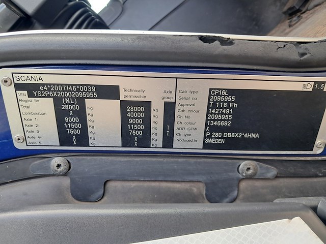 Vuilniswagen met zijlader, scania, p 280 euro 6 hs, 2014 - afbeelding 38 van  75